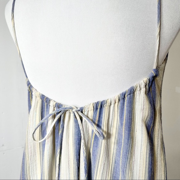 SOLD-Urban Outfitters Striped Chambray and Cream Midi Halter SunDress - Picture 10 of 15